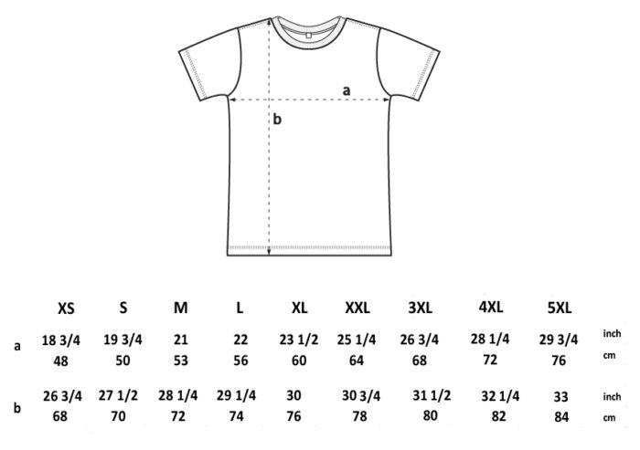 T shirt size guide